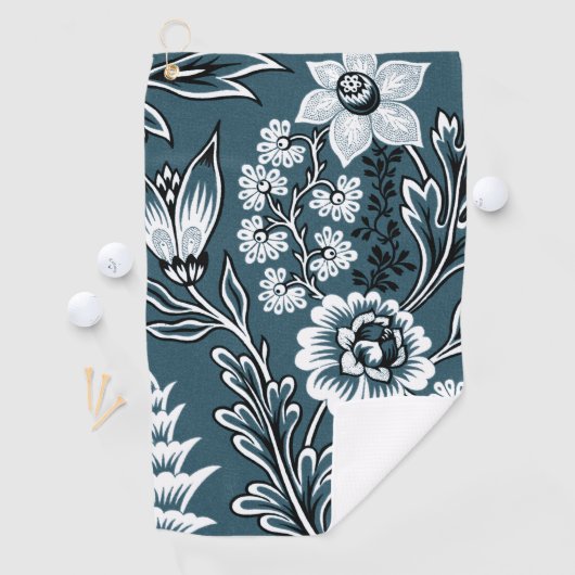 Fantastic Flowers (Slate Teal) Fine Art Golfhanddoek (Insitu)