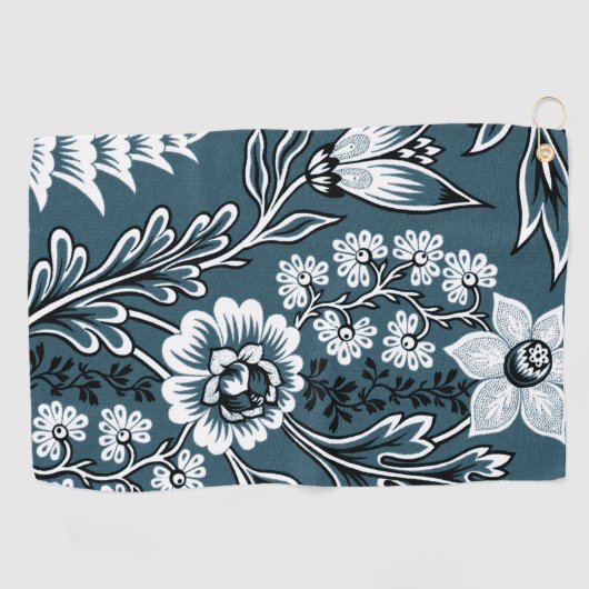 Fantastic Flowers (Slate Teal) Fine Art Golfhanddoek (Horizontaal)