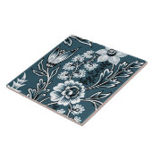 Fantastic Flowers (Slate Teal) Fine Art Tegeltje (Zijkant)