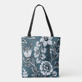 Fantastic Flowers (Slate Teal) Fine Art Tote Bag (Achterkant)