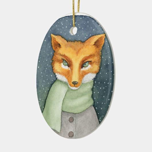 Fantastic Fox Kerstversiering Keramisch Ornament (Links)