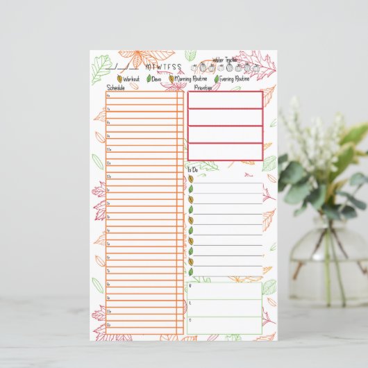 Fantastic Herfst Schedule Day Viewer Planner Inser (Staand voorkant)