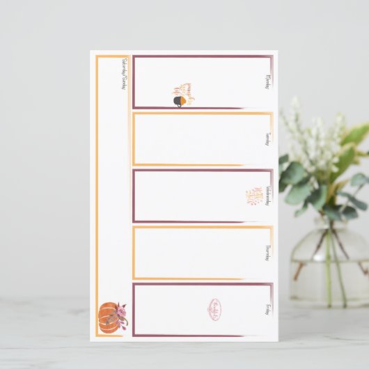 Fantastic Herfst Week Viewer Planner Insert (Staand voorkant)