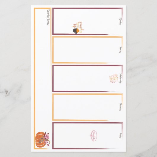 Fantastic Herfst Week Viewer Planner Insert (Achterkant)