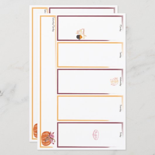 Fantastic Herfst Week Viewer Planner Insert (Voorkant / Achterkant)