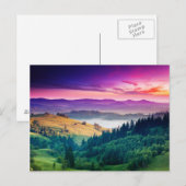 Fantastic Morning Mountain Landscape. Overcast Briefkaart (Voorkant / Achterkant)