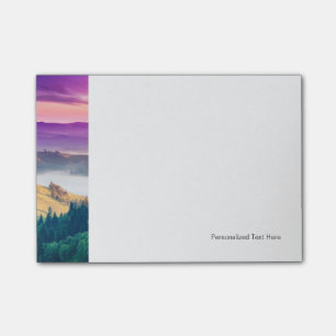 Fantastic Morning Mountain Landscape. Overcast Post-it® Notes