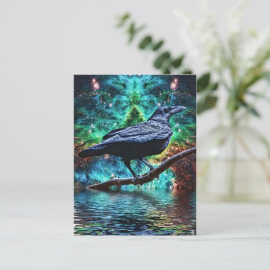 Fantastic Night Raven Briefkaart (Staand voorkant)