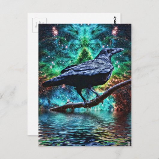 Fantastic Night Raven Briefkaart (Voorkant / Achterkant)