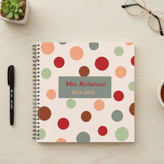 Fantastic personalized retro teacher diary  notitieboek