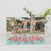 Fantastic Red Merry-kerstfoto Feestdagenkaart (Staand voorkant)