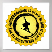 Fantastic Snowboarding Seal Poster (Voorkant)