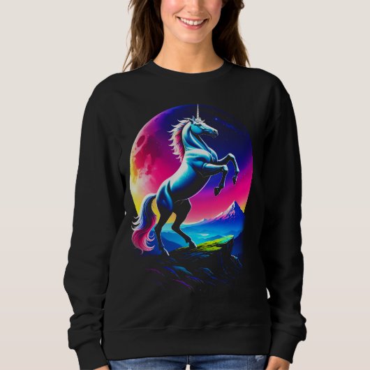 Fantastical Colorful Unicorn Wilderness Trui (Voorkant)
