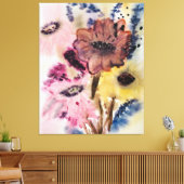 Fantastical Florals Original Watercolour Canvas Afdruk (Insitu (Woonkamer))