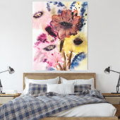 Fantastical Florals Original Watercolour Canvas Afdruk (Insitu (Slaapkamer))