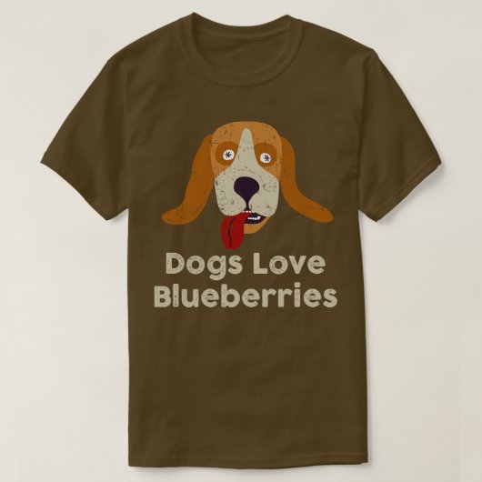 FantasticFox Honden Liefde Blueberries Verweerde B T-shirt (Design voorkant)