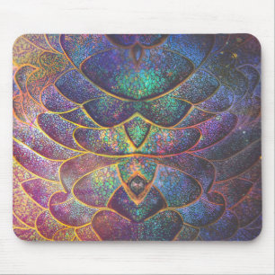 Fantastieke Abstracte Draak Schubben Koele Fractal Muismat