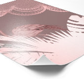 Fantastieke Roze Flamingo Poster in Tropisch Woud (Hoek)