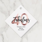 Fantastisch 40e | Modern Elegant Roos Goud Verjaar Bedankjes Labels (Voorkant)