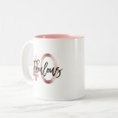 Fantastisch 40e | Modern Elegant Roos Goud Verjaar Tweekleurige Koffiemok (Voorkant links)