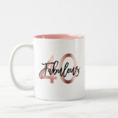 Fantastisch 40e | Modern Elegant Roos Goud Verjaar Tweekleurige Koffiemok (Links)