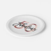 Fantastisch 50ste | Modern Elegant Roos Goud Verja Papieren Bordje (Gekanteld)