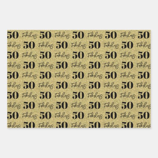 Fantastisch 50ste verjaardag goud inpakpapier vel (Voorkant 2)