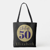 Fantastisch 50ste verjaardag goud tote bag (Achterkant)