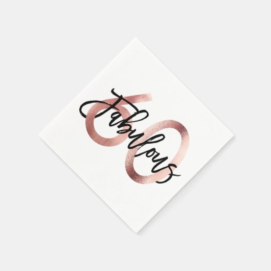 Fantastisch 60ste | Roos Gold Modern Elegant Birth Servet (Hoek)