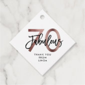 Fantastisch 70e | Modern Elegant Roos Goud Verjaar Bedankjes Labels (Voorkant)