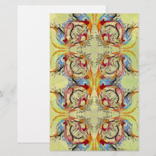 Fantastisch Abstract plakboekpapier Bleek groen Briefpapier (Voorkant / Achterkant)