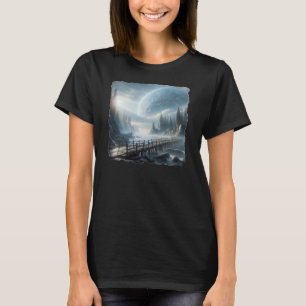 Fantastisch afbeelding van een enorme maan in een t-shirt