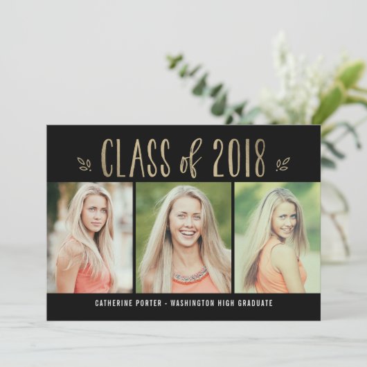 Fantastisch Afstuderen voor EDITABLE KLOR uitgenod Kaart (Staand voorkant)