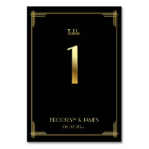 Fantastisch art Deco Table Number 1 Gold Black