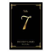 Fantastisch art Deco Table Number 7 Gold Black Kaart (Voorkant)