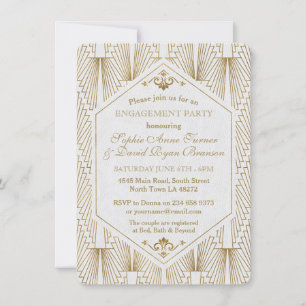 Fantastisch artikel Deco Gold White Engagement Par Kaart