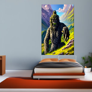 Fantastisch beest in het bos AI Art Poster