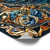 Fantastisch berglandschap Dromerige mystieke natuu Poster (Hoek)