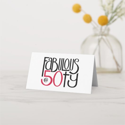 Fantastisch bij 50 rode gevouwen plaatskaarten plaatskaartje (Voorkant)