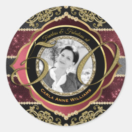 Fantastisch bij Fifty Gold Ruby Diamonds Photo Lij Ronde Sticker