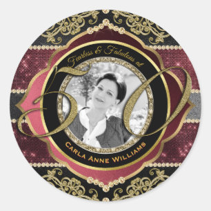 Fantastisch bij Fifty Gold Ruby Diamonds Photo Lij Ronde Sticker