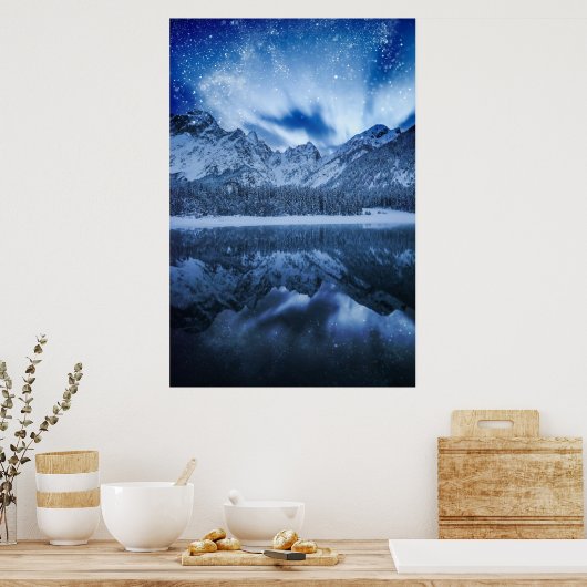 Fantastisch bij het bergmeer poster (Keuken)