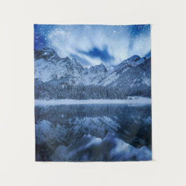 Fantastisch bij het bergmeer wandkleed