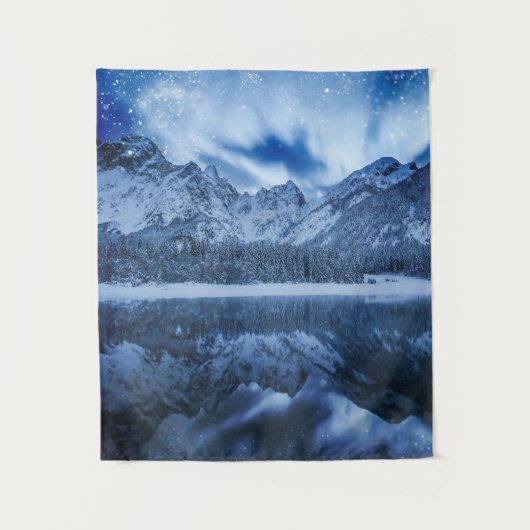 Fantastisch bij het bergmeer wandkleed (Voorkant)