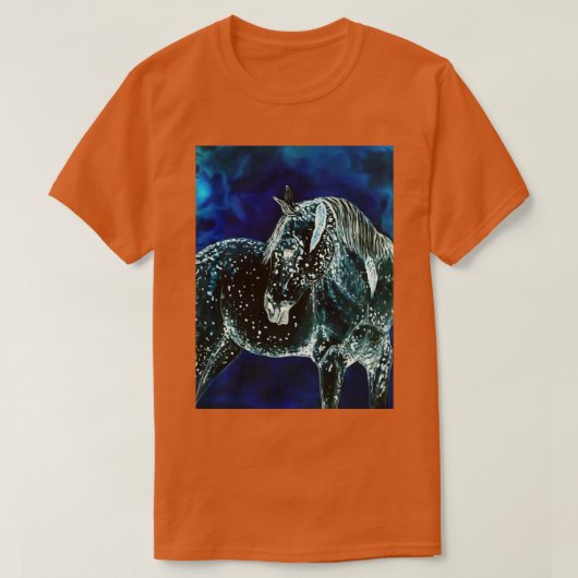 Fantastisch blauw paard t-shirt (Design voorkant)