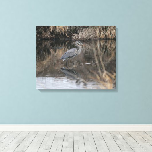 Fantastisch blauw papier op basis van superpapier canvas afdruk (Insitu (Houten vloer))