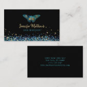 Fantastisch Blauwgroen en goudglitter Waterverf vl Visitekaartje (Voorkant / Achterkant)