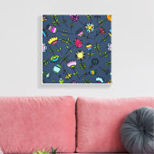 Fantastisch Bloemmotief Kunstontwerp Canvas Afdruk (Insitu (Woonkamer))