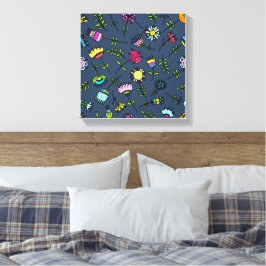 Fantastisch Bloemmotief Kunstontwerp Canvas Afdruk