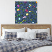 Fantastisch Bloemmotief Kunstontwerp Canvas Afdruk (Insitu (Slaapkamer))